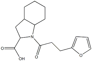 1-[3-(furan-2-yl)propanoyl]-octahydro-1H-indole-2-carboxylic acid Struktur