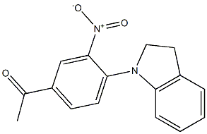 1-[4-(2,3-dihydro-1H-indol-1-yl)-3-nitrophenyl]ethan-1-one Struktur