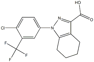 1-[4-chloro-3-(trifluoromethyl)phenyl]-4,5,6,7-tetrahydro-1H-indazole-3-carboxylic acid Struktur