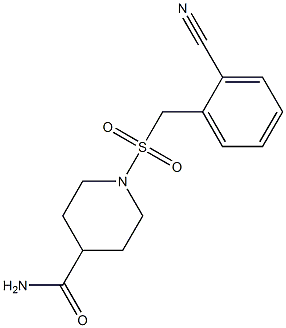 1-{[(2-cyanophenyl)methane]sulfonyl}piperidine-4-carboxamide Struktur