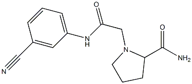 1-{[(3-cyanophenyl)carbamoyl]methyl}pyrrolidine-2-carboxamide Struktur