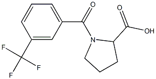 1-{[3-(trifluoromethyl)phenyl]carbonyl}pyrrolidine-2-carboxylic acid Struktur