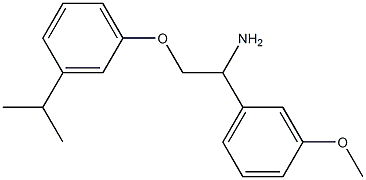 1-{1-amino-2-[3-(propan-2-yl)phenoxy]ethyl}-3-methoxybenzene Struktur