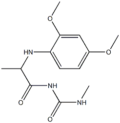 1-{2-[(2,4-dimethoxyphenyl)amino]propanoyl}-3-methylurea Struktur