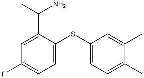 1-{2-[(3,4-dimethylphenyl)sulfanyl]-5-fluorophenyl}ethan-1-amine Struktur