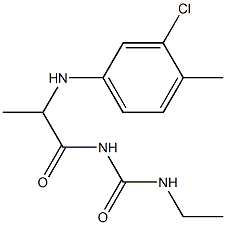 1-{2-[(3-chloro-4-methylphenyl)amino]propanoyl}-3-ethylurea Struktur