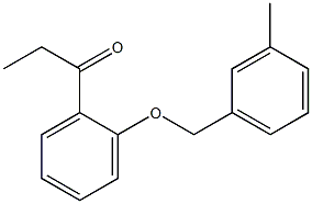 1-{2-[(3-methylphenyl)methoxy]phenyl}propan-1-one Struktur