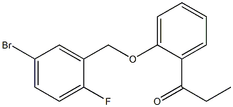 1-{2-[(5-bromo-2-fluorophenyl)methoxy]phenyl}propan-1-one Struktur