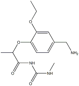 1-{2-[4-(aminomethyl)-2-ethoxyphenoxy]propanoyl}-3-methylurea Struktur