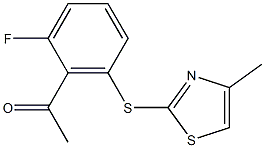 1-{2-fluoro-6-[(4-methyl-1,3-thiazol-2-yl)sulfanyl]phenyl}ethan-1-one Struktur