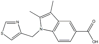 2,3-dimethyl-1-(1,3-thiazol-4-ylmethyl)-1H-indole-5-carboxylic acid Struktur