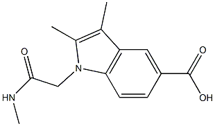 2,3-dimethyl-1-[(methylcarbamoyl)methyl]-1H-indole-5-carboxylic acid Struktur