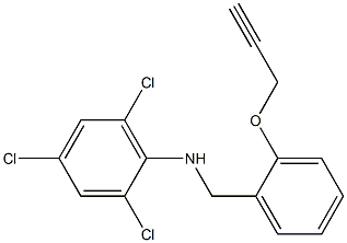 2,4,6-trichloro-N-{[2-(prop-2-yn-1-yloxy)phenyl]methyl}aniline Struktur