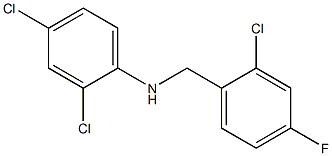 2,4-dichloro-N-[(2-chloro-4-fluorophenyl)methyl]aniline Struktur