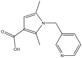 2,5-dimethyl-1-(pyridin-3-ylmethyl)-1H-pyrrole-3-carboxylic acid Struktur