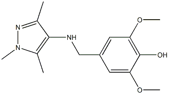 2,6-dimethoxy-4-{[(1,3,5-trimethyl-1H-pyrazol-4-yl)amino]methyl}phenol Struktur