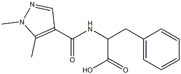 2-[(1,5-dimethyl-1H-pyrazol-4-yl)formamido]-3-phenylpropanoic acid Struktur