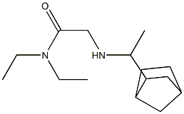 2-[(1-{bicyclo[2.2.1]heptan-2-yl}ethyl)amino]-N,N-diethylacetamide Struktur