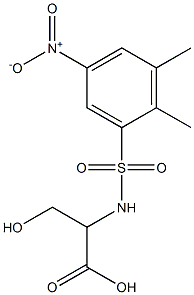 2-[(2,3-dimethyl-5-nitrobenzene)sulfonamido]-3-hydroxypropanoic acid Struktur