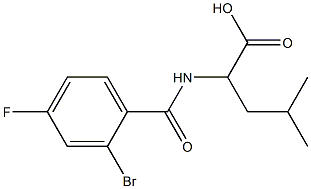 2-[(2-bromo-4-fluorobenzoyl)amino]-4-methylpentanoic acid Struktur