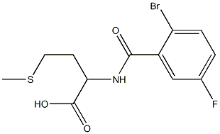 2-[(2-bromo-5-fluorobenzoyl)amino]-4-(methylthio)butanoic acid Struktur