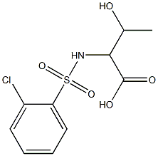 2-[(2-chlorobenzene)sulfonamido]-3-hydroxybutanoic acid Struktur