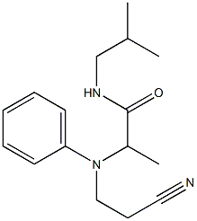 2-[(2-cyanoethyl)(phenyl)amino]-N-(2-methylpropyl)propanamide Struktur