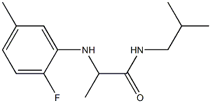 2-[(2-fluoro-5-methylphenyl)amino]-N-(2-methylpropyl)propanamide Struktur