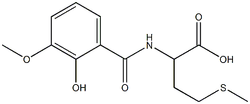 2-[(2-hydroxy-3-methoxybenzoyl)amino]-4-(methylthio)butanoic acid Struktur