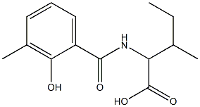 2-[(2-hydroxy-3-methylphenyl)formamido]-3-methylpentanoic acid Struktur