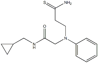 2-[(3-amino-3-thioxopropyl)(phenyl)amino]-N-(cyclopropylmethyl)acetamide Struktur