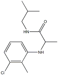 2-[(3-chloro-2-methylphenyl)amino]-N-(2-methylpropyl)propanamide Struktur