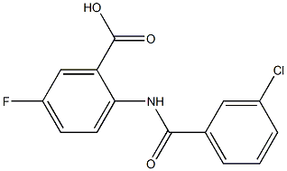 2-[(3-chlorobenzene)amido]-5-fluorobenzoic acid Struktur