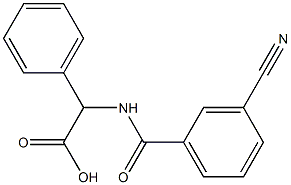 2-[(3-cyanophenyl)formamido]-2-phenylacetic acid Struktur