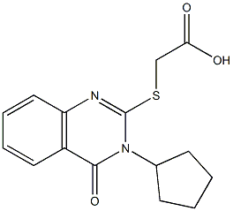 2-[(3-cyclopentyl-4-oxo-3,4-dihydroquinazolin-2-yl)sulfanyl]acetic acid Struktur