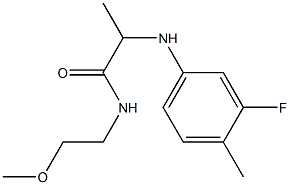 2-[(3-fluoro-4-methylphenyl)amino]-N-(2-methoxyethyl)propanamide Struktur