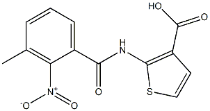 2-[(3-methyl-2-nitrobenzene)amido]thiophene-3-carboxylic acid Struktur