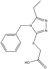 2-[(4-benzyl-5-ethyl-4H-1,2,4-triazol-3-yl)sulfanyl]acetic acid Struktur