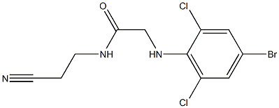 2-[(4-bromo-2,6-dichlorophenyl)amino]-N-(2-cyanoethyl)acetamide Struktur