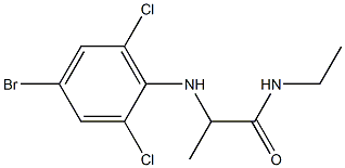 2-[(4-bromo-2,6-dichlorophenyl)amino]-N-ethylpropanamide Struktur