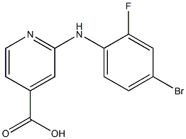 2-[(4-bromo-2-fluorophenyl)amino]pyridine-4-carboxylic acid Struktur