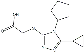 2-[(4-cyclopentyl-5-cyclopropyl-4H-1,2,4-triazol-3-yl)sulfanyl]acetic acid Struktur