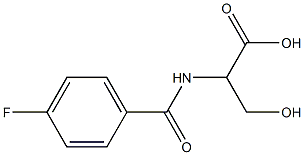 2-[(4-fluorobenzoyl)amino]-3-hydroxypropanoic acid Struktur