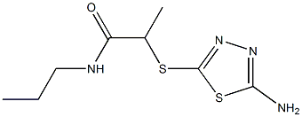 2-[(5-amino-1,3,4-thiadiazol-2-yl)sulfanyl]-N-propylpropanamide Struktur