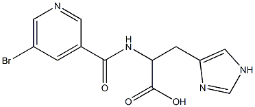 2-[(5-bromopyridin-3-yl)formamido]-3-(1H-imidazol-4-yl)propanoic acid Struktur