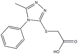 2-[(5-methyl-4-phenyl-4H-1,2,4-triazol-3-yl)sulfanyl]acetic acid Struktur