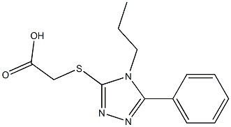 2-[(5-phenyl-4-propyl-4H-1,2,4-triazol-3-yl)sulfanyl]acetic acid Struktur