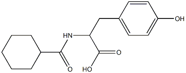 2-[(cyclohexylcarbonyl)amino]-3-(4-hydroxyphenyl)propanoic acid Struktur