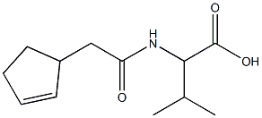 2-[(cyclopent-2-en-1-ylacetyl)amino]-3-methylbutanoic acid Struktur