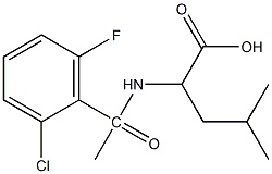 2-[1-(2-chloro-6-fluorophenyl)acetamido]-4-methylpentanoic acid Struktur